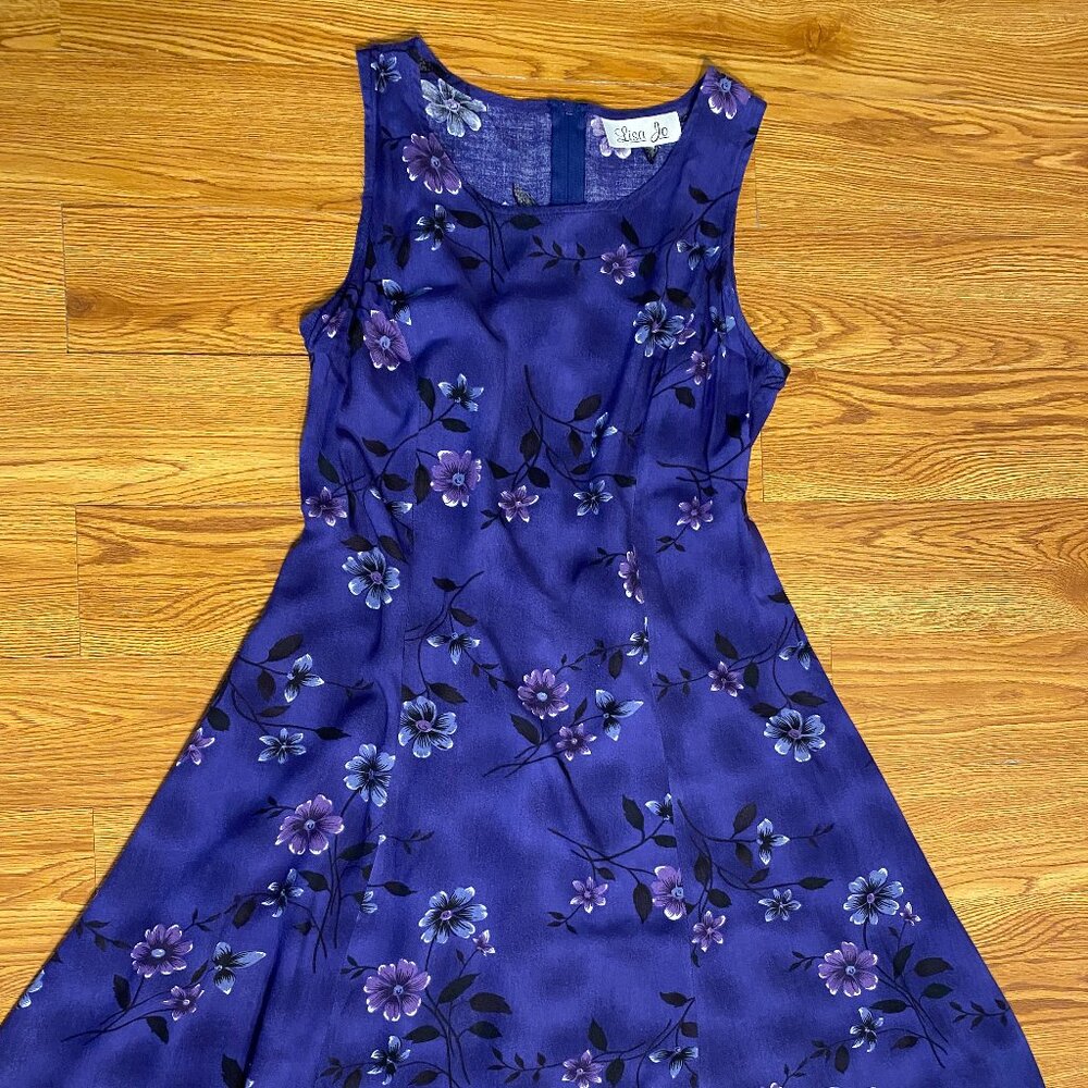 Lisa Jo women's juniors blue floral sundress size small